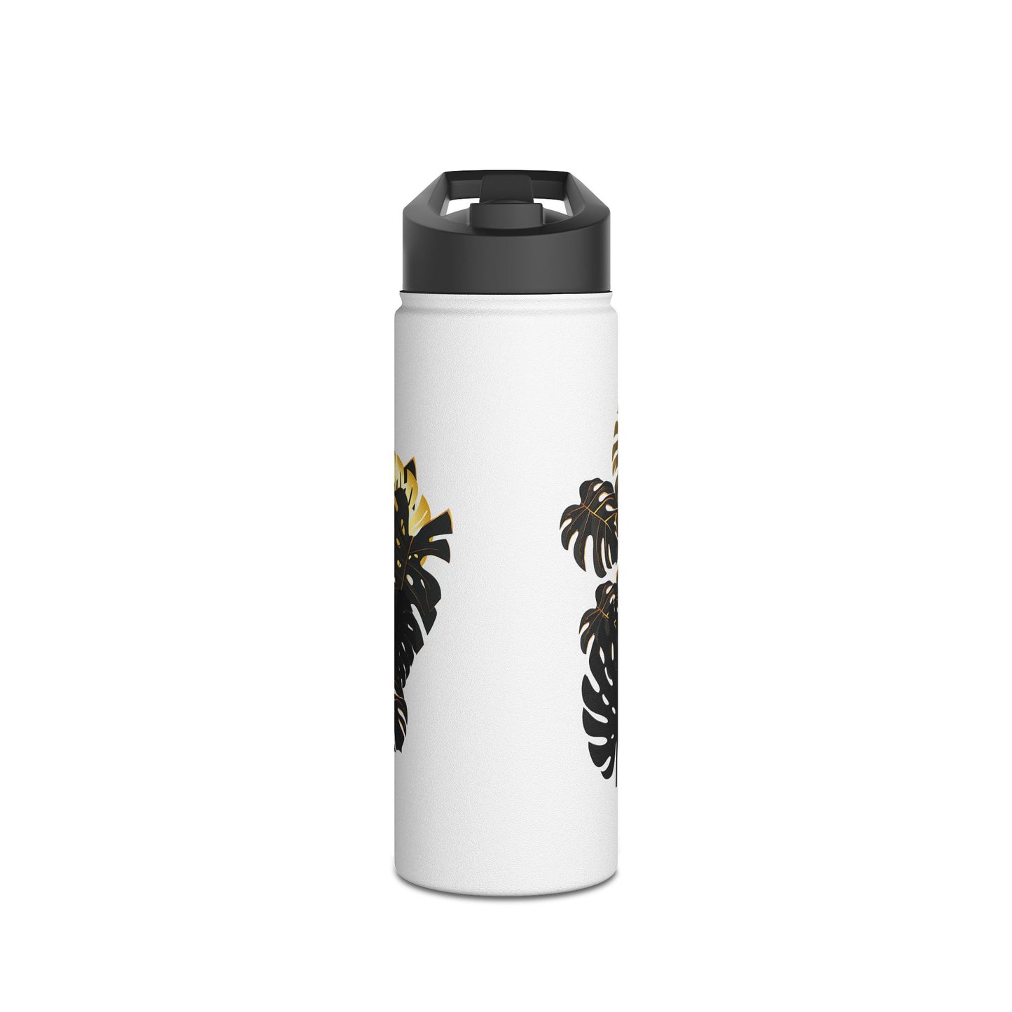 Tropical Monstera Stainless Steel Water Bottle - Eco-Friendly Travel Mug, Tropical Plant Gift, Outdoor Hydration, Summer Accessory