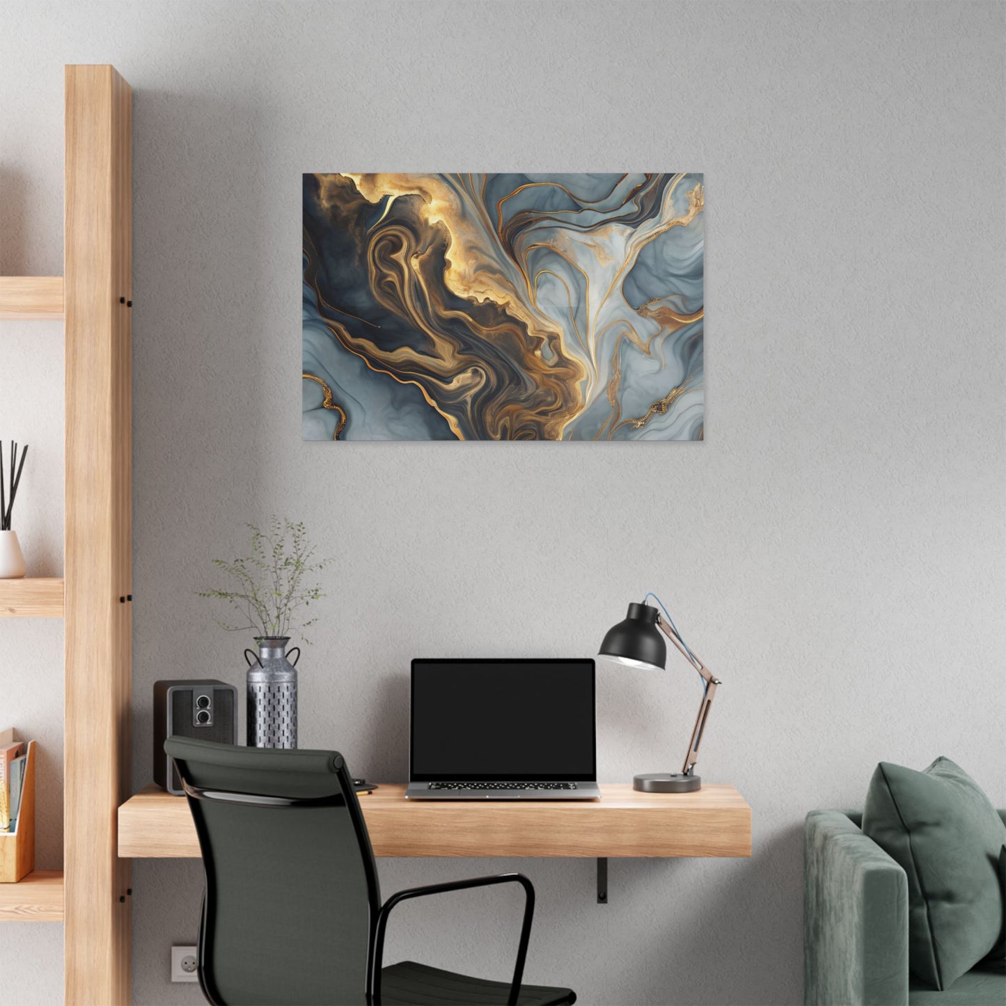 Elegant Marble Artwork, Stretched Canvas Wall Art, Modern Home Decor, Abstract Design, Art for Living Room, Gift for Art Lovers