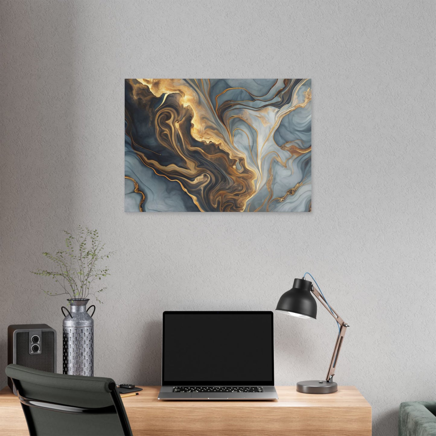 Elegant Marble Artwork, Stretched Canvas Wall Art, Modern Home Decor, Abstract Design, Art for Living Room, Gift for Art Lovers