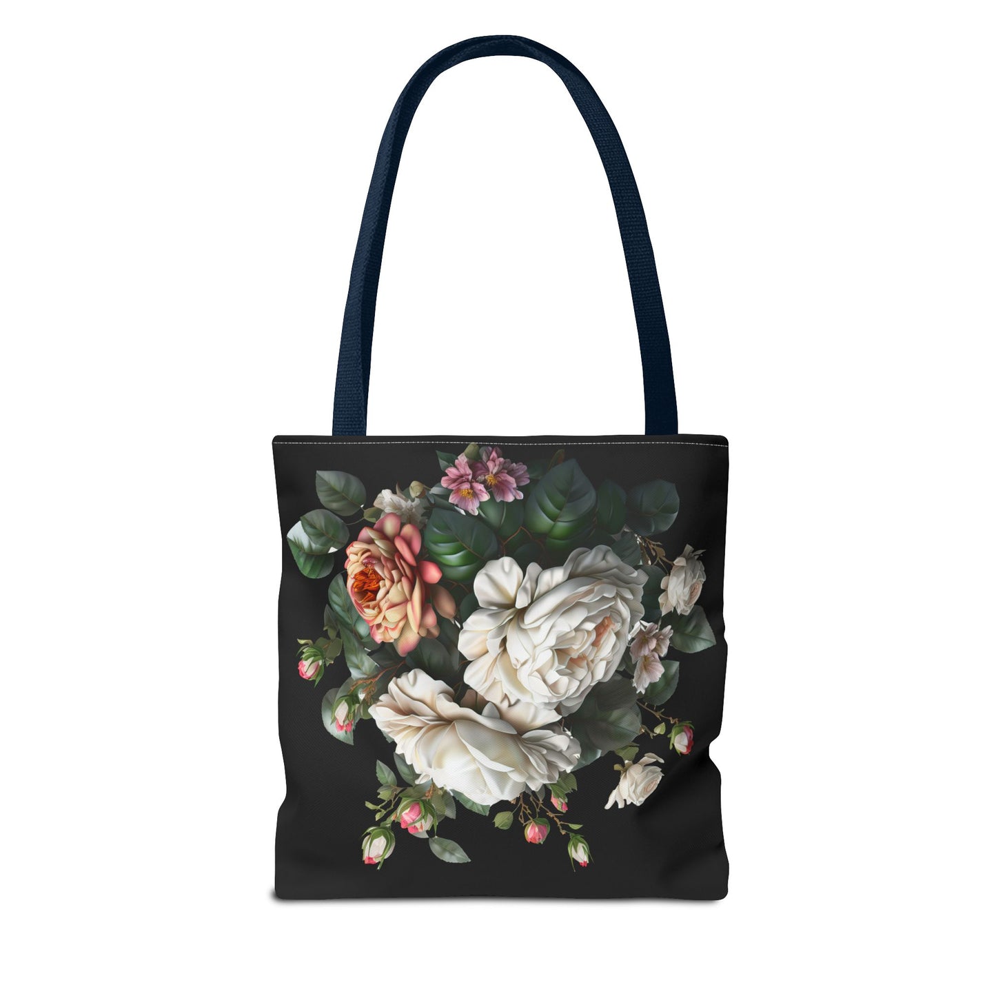 Floral Tote Bag, Stylish Reusable Shopping Bag, Black Floral Print, Perfect Gift for Her, Eco-friendly Accessory, Everyday Use