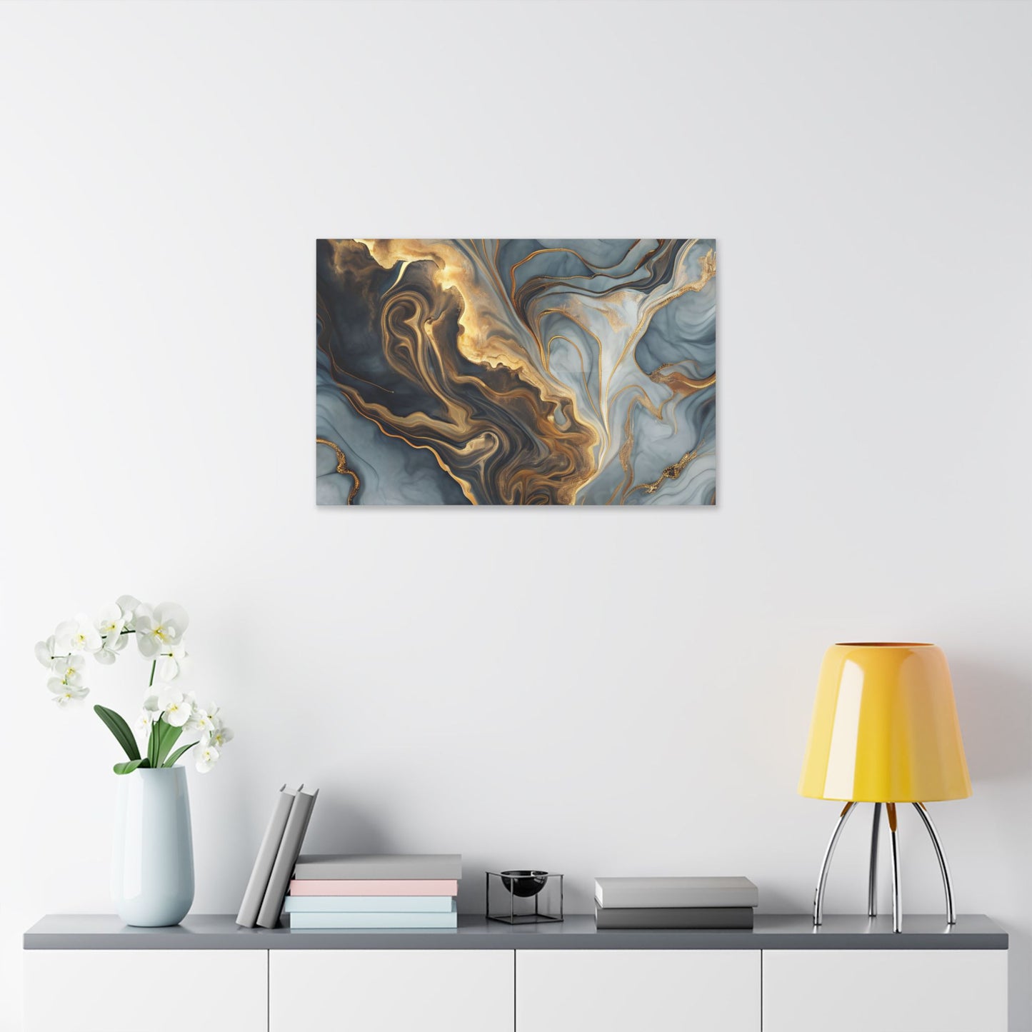 Elegant Marble Artwork, Stretched Canvas Wall Art, Modern Home Decor, Abstract Design, Art for Living Room, Gift for Art Lovers