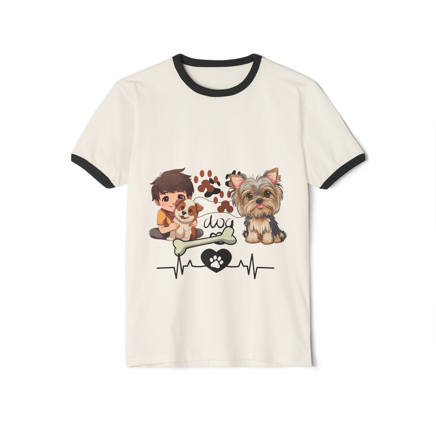 Whimsical Pet Lover's Ringer T-Shirt, Cute Animal Tee, Inspirational Dog Shirt, Vintage Style Cotton Top, Funny Gift for Dog Lovers