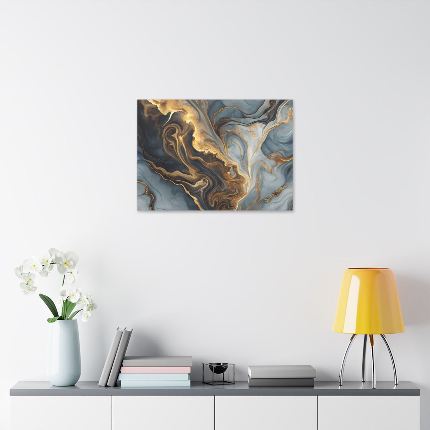 Elegant Marble Artwork, Stretched Canvas Wall Art, Modern Home Decor, Abstract Design, Art for Living Room, Gift for Art Lovers
