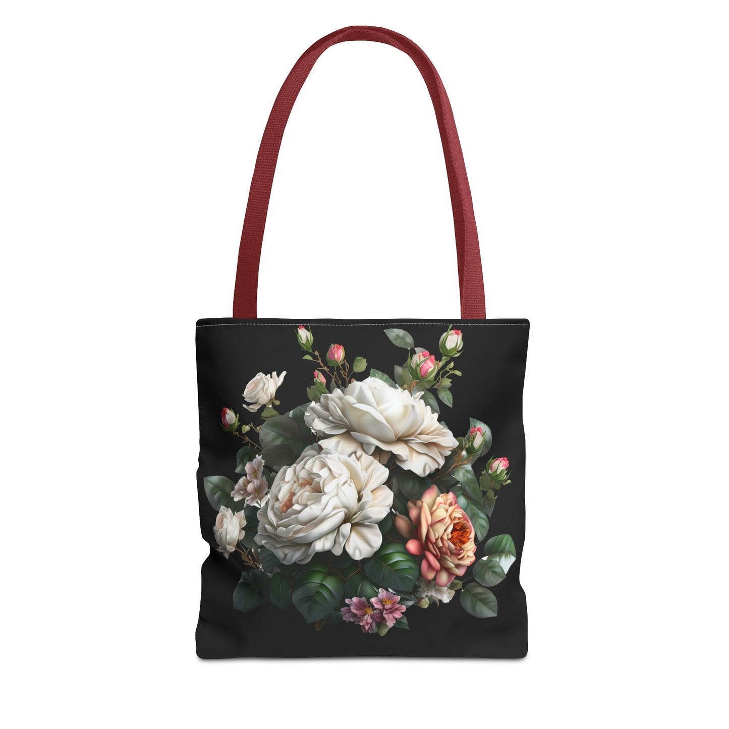 Floral Tote Bag, Stylish Reusable Shopping Bag, Black Floral Print, Perfect Gift for Her, Eco-friendly Accessory, Everyday Use