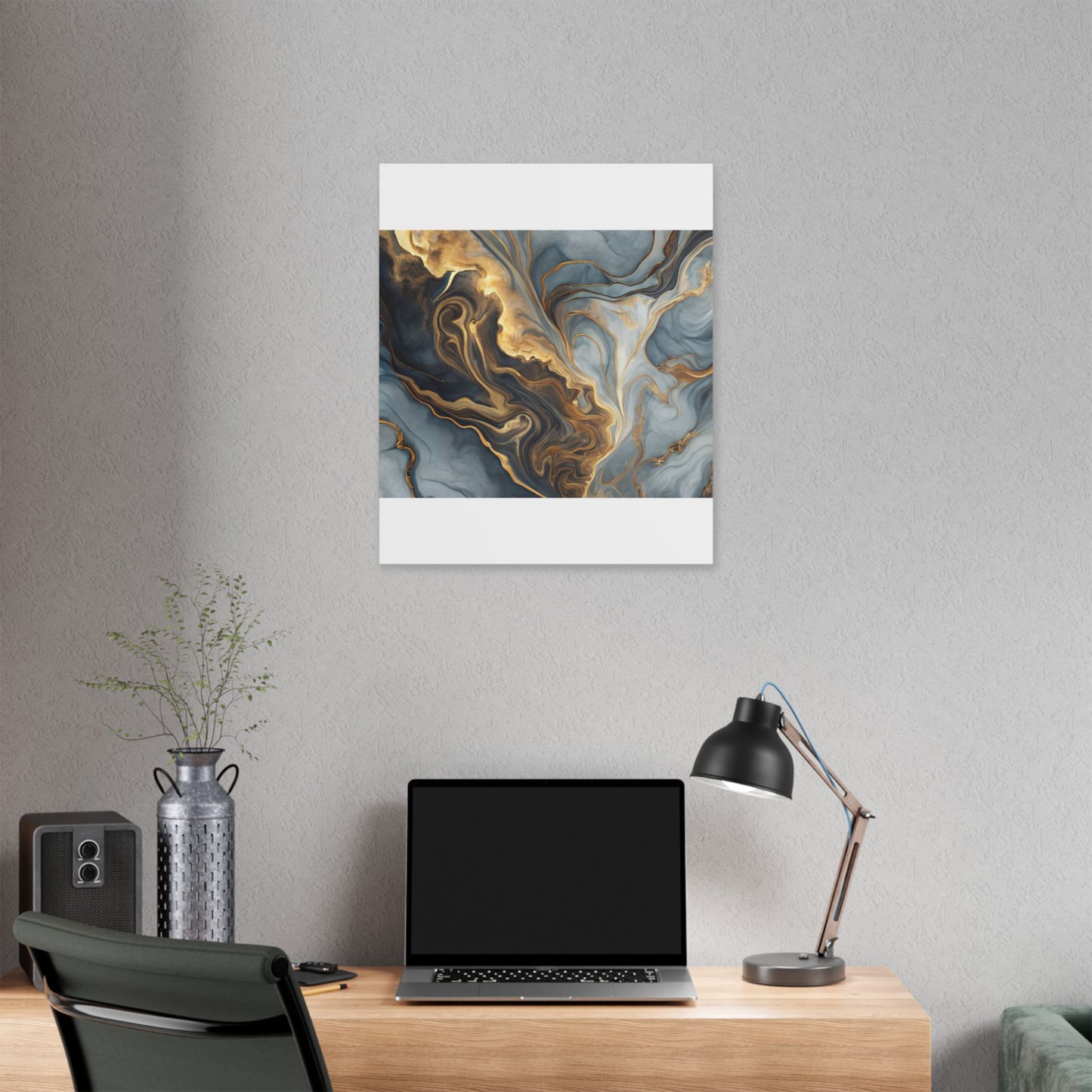 Elegant Marble Artwork, Stretched Canvas Wall Art, Modern Home Decor, Abstract Design, Art for Living Room, Gift for Art Lovers