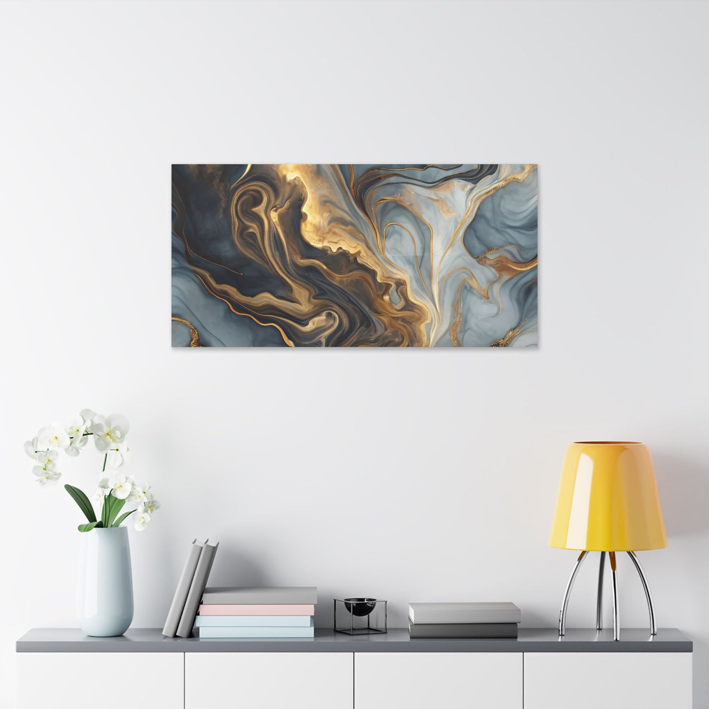 Elegant Marble Artwork, Stretched Canvas Wall Art, Modern Home Decor, Abstract Design, Art for Living Room, Gift for Art Lovers