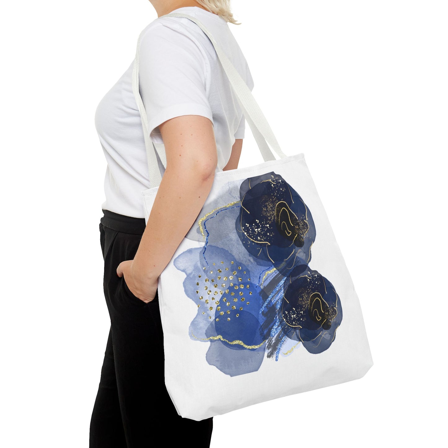 Elegant Floral Tote Bag, AOP Bag, Reusable Grocery Bag, Chic Everyday Tote, Gift for Her, Stylish Beach Bag