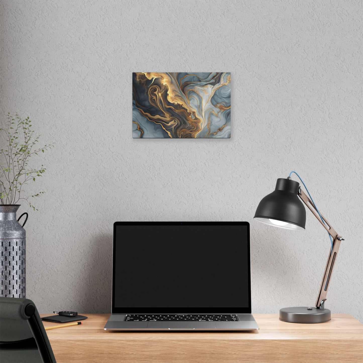 Elegant Marble Artwork, Stretched Canvas Wall Art, Modern Home Decor, Abstract Design, Art for Living Room, Gift for Art Lovers