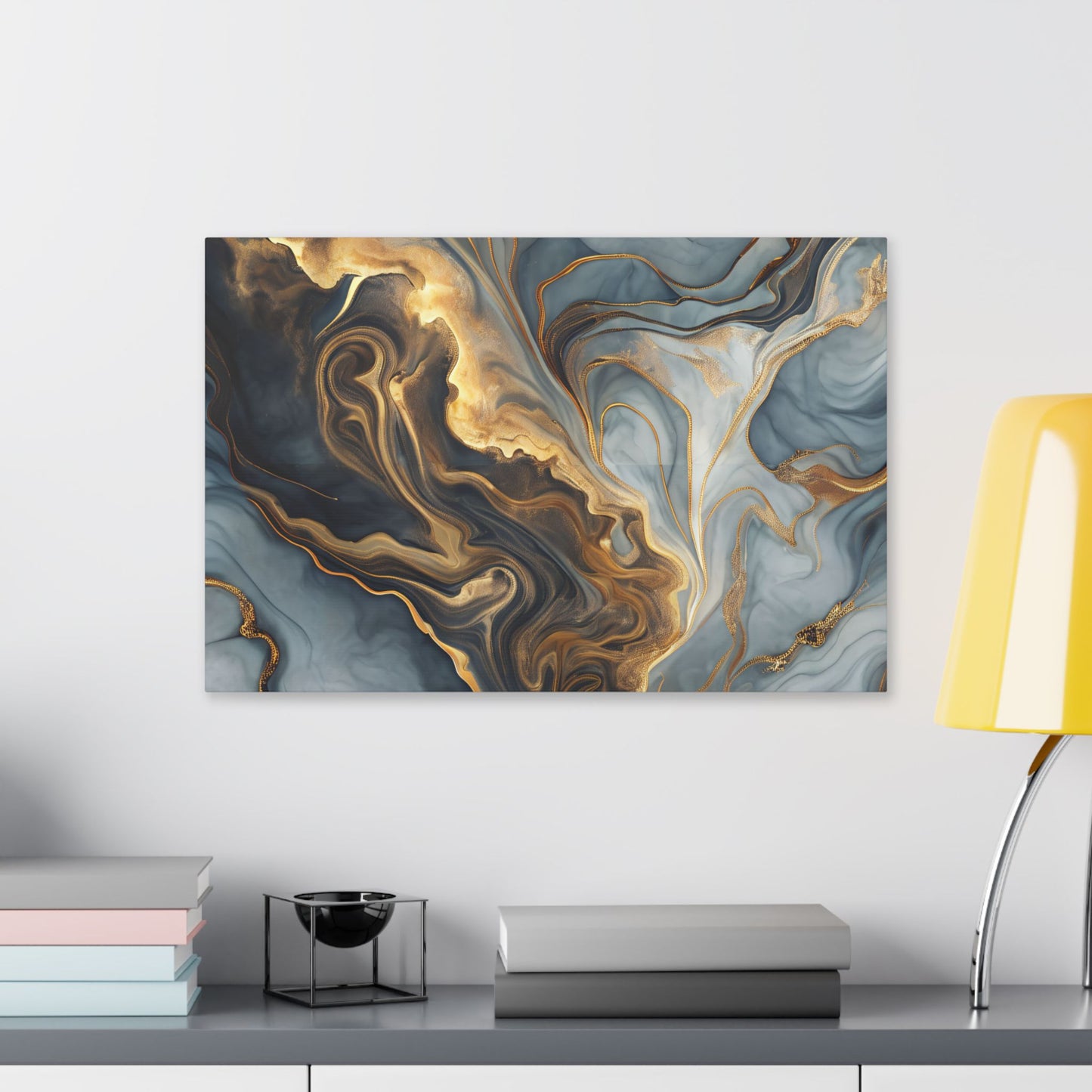 Elegant Marble Artwork, Stretched Canvas Wall Art, Modern Home Decor, Abstract Design, Art for Living Room, Gift for Art Lovers
