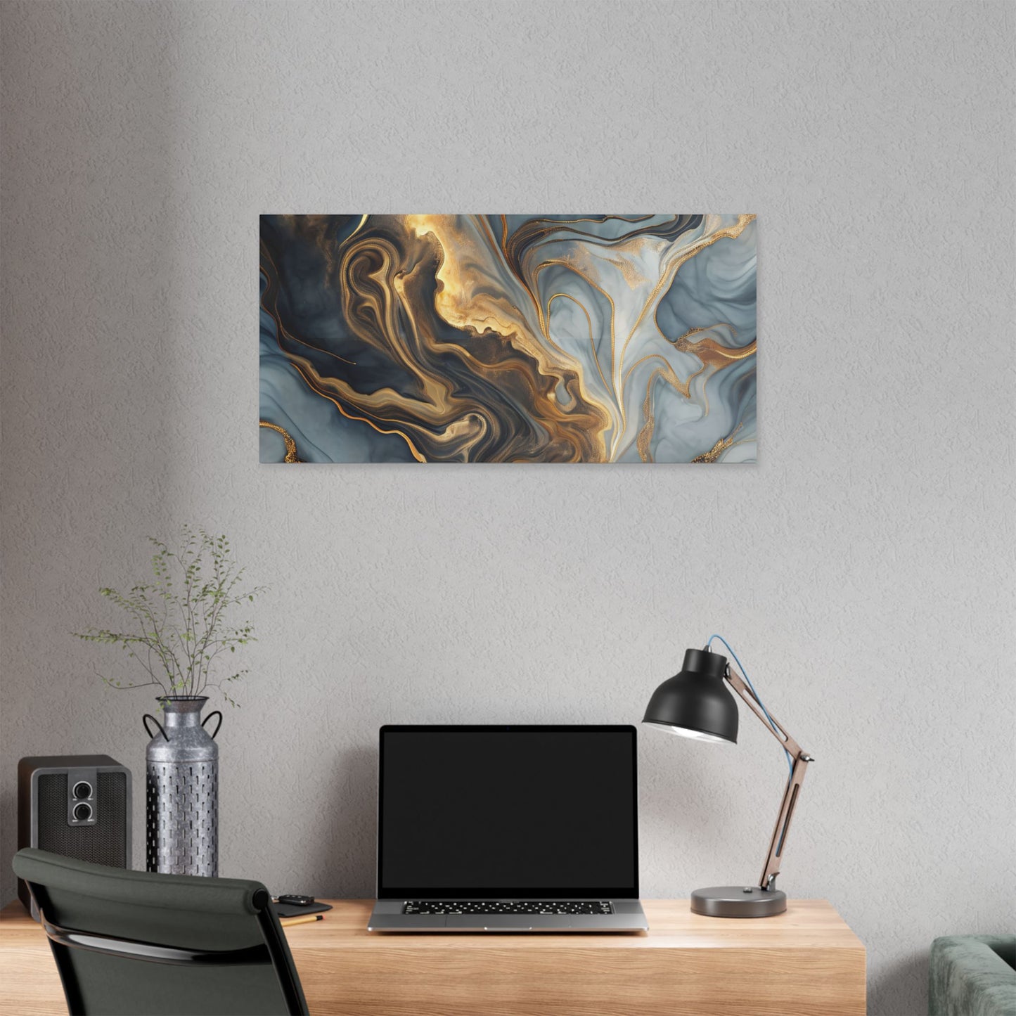 Elegant Marble Artwork, Stretched Canvas Wall Art, Modern Home Decor, Abstract Design, Art for Living Room, Gift for Art Lovers