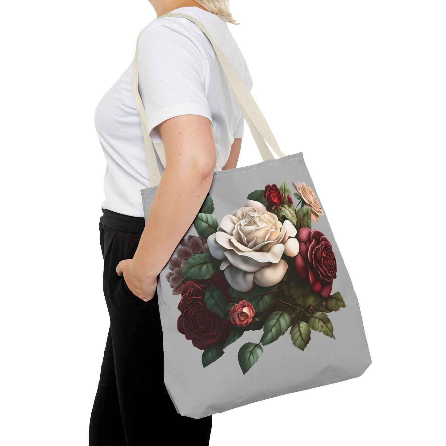 Floral Tote Bag - Elegant Design for Everyday Use, Shopping, Gifts, Mother’s Day, Eco-Friendly Bag