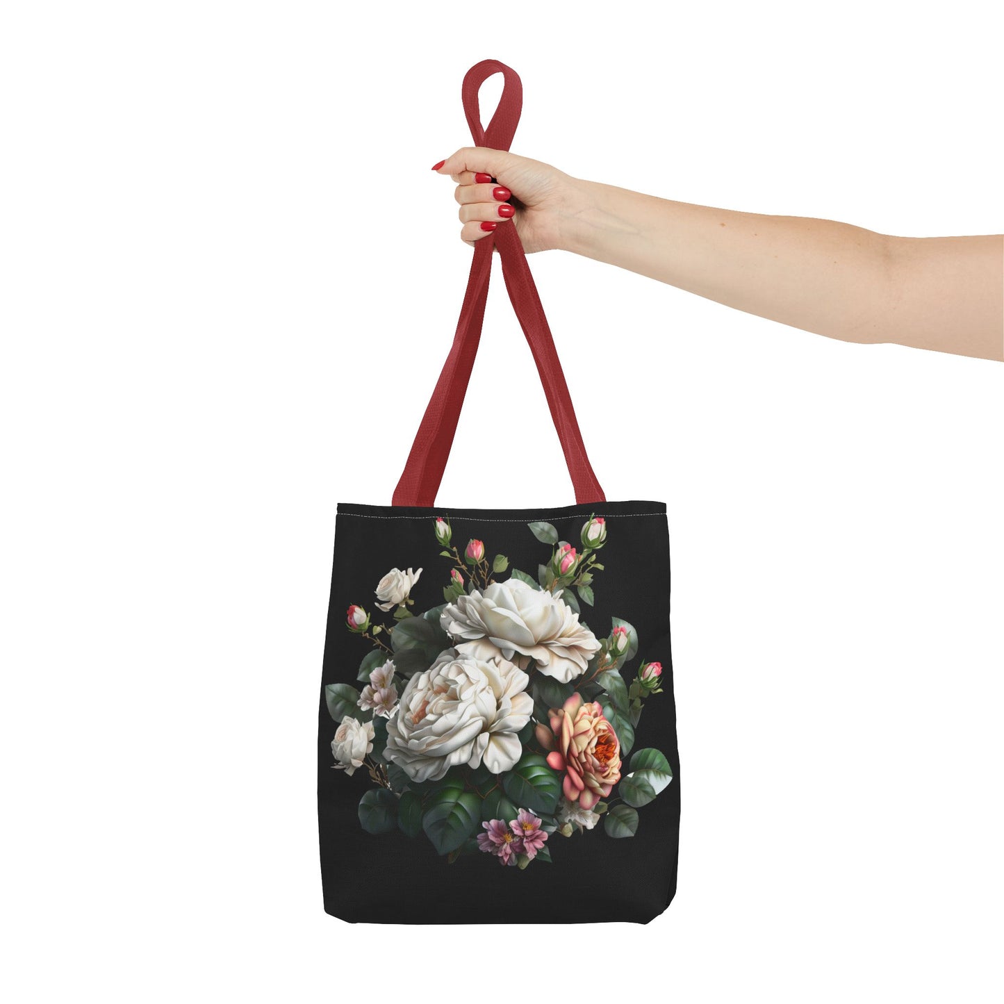 Floral Tote Bag, Stylish Reusable Shopping Bag, Black Floral Print, Perfect Gift for Her, Eco-friendly Accessory, Everyday Use