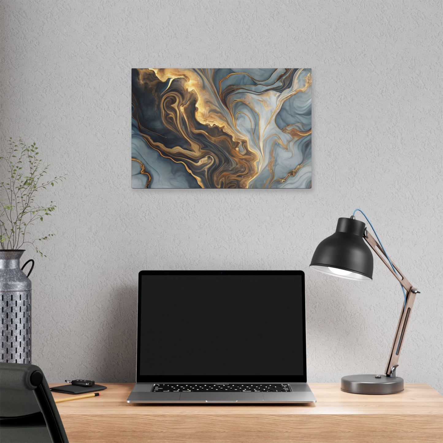 Elegant Marble Artwork, Stretched Canvas Wall Art, Modern Home Decor, Abstract Design, Art for Living Room, Gift for Art Lovers