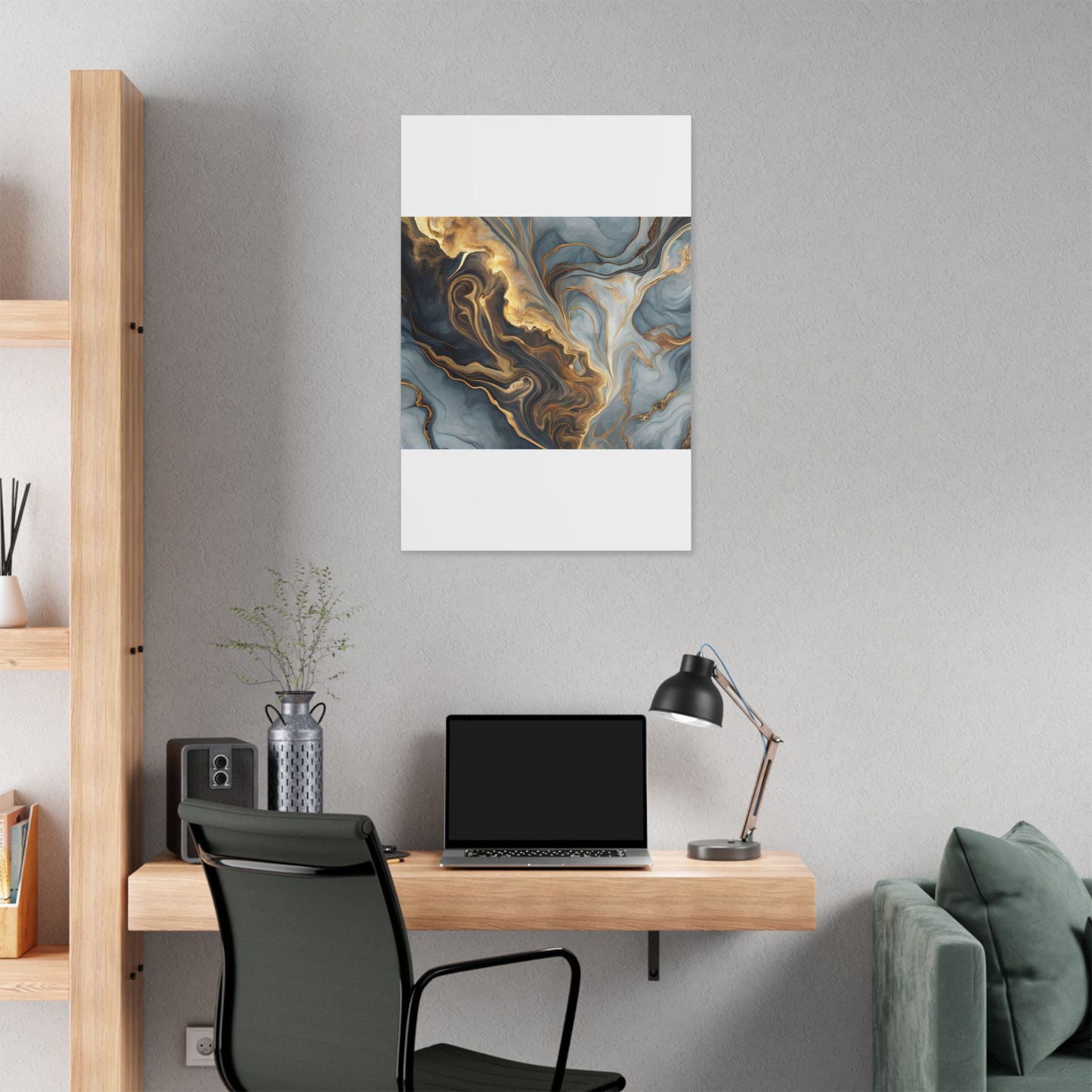 Elegant Marble Artwork, Stretched Canvas Wall Art, Modern Home Decor, Abstract Design, Art for Living Room, Gift for Art Lovers