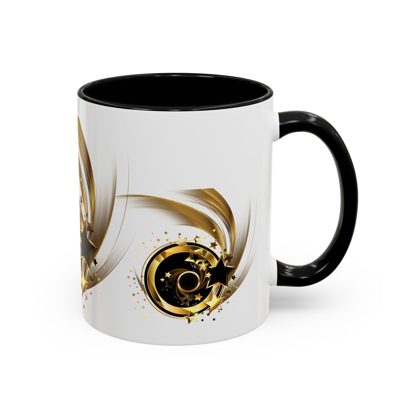 Elegant Gold Swirl Accent Coffee Mug - Perfect for Gifts, Home Decor, Office Use, Celebration, or Daily Rituals