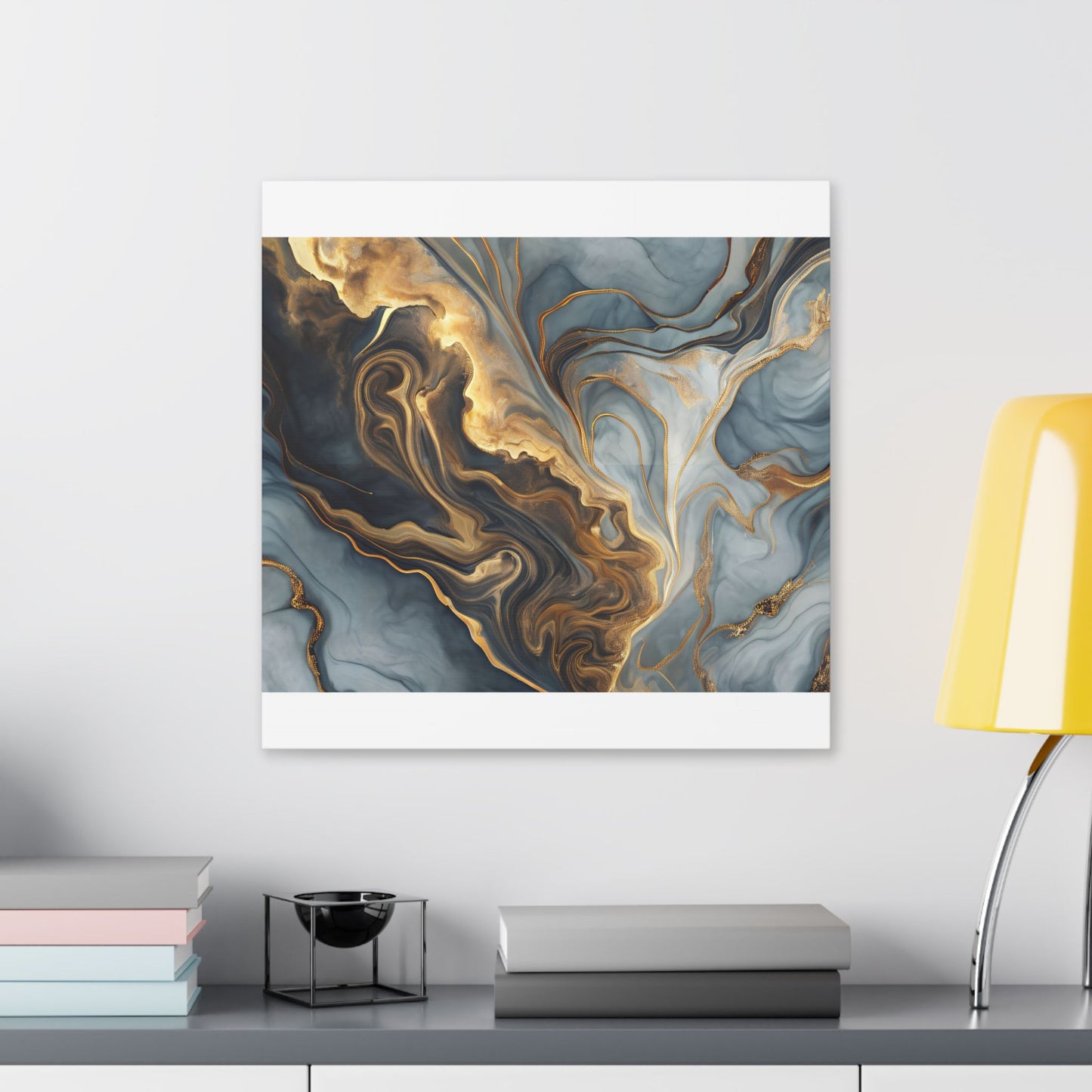 Elegant Marble Artwork, Stretched Canvas Wall Art, Modern Home Decor, Abstract Design, Art for Living Room, Gift for Art Lovers