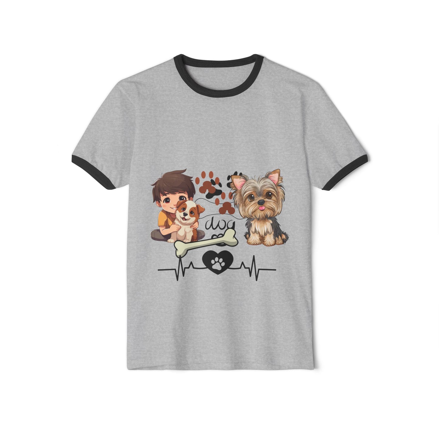 Whimsical Pet Lover's Ringer T-Shirt, Cute Animal Tee, Inspirational Dog Shirt, Vintage Style Cotton Top, Funny Gift for Dog Lovers