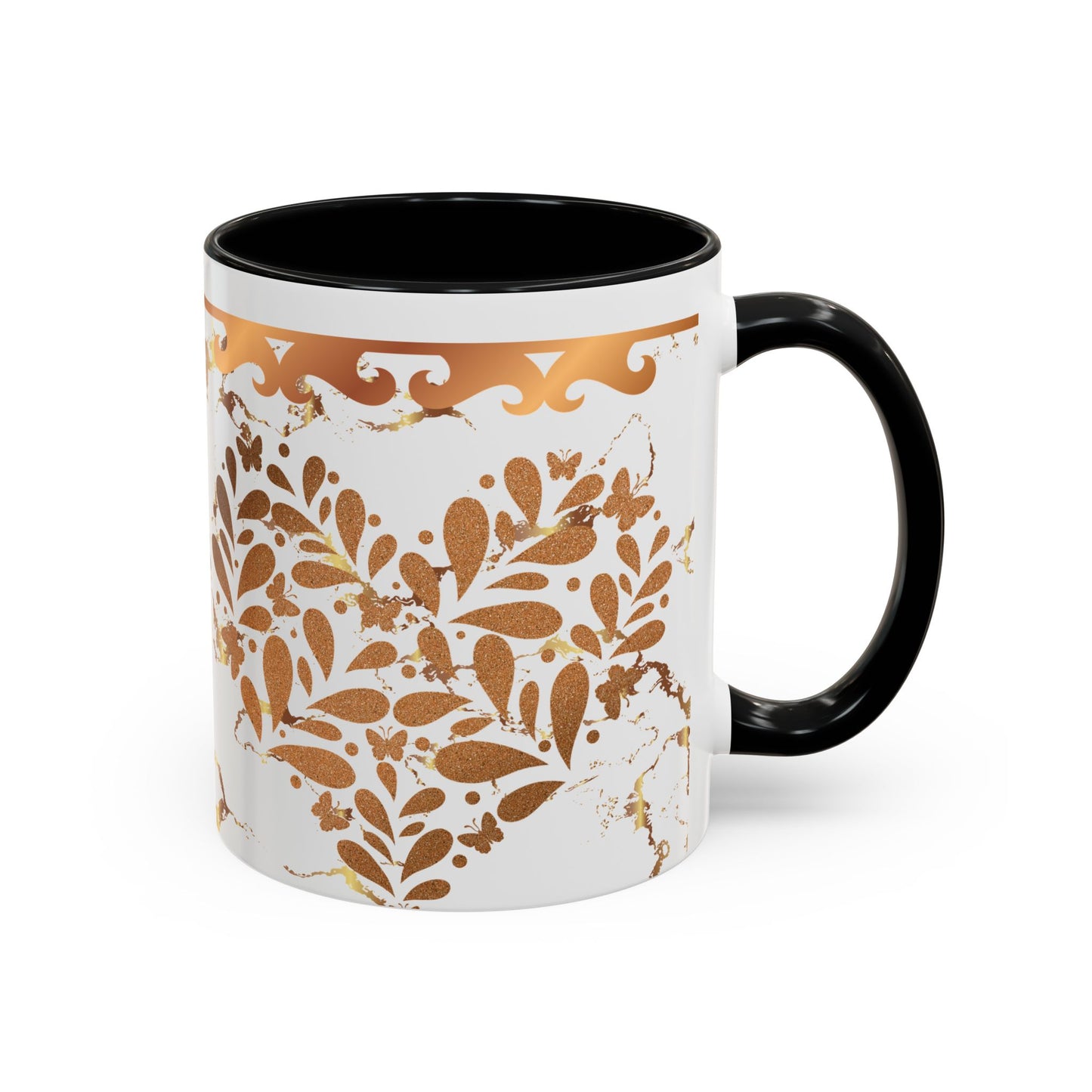 Elegant Floral Coffee Mug with Black Trim | Perfect for Home, Office, Gift Giving, Special Occasions, and Coffee Lovers