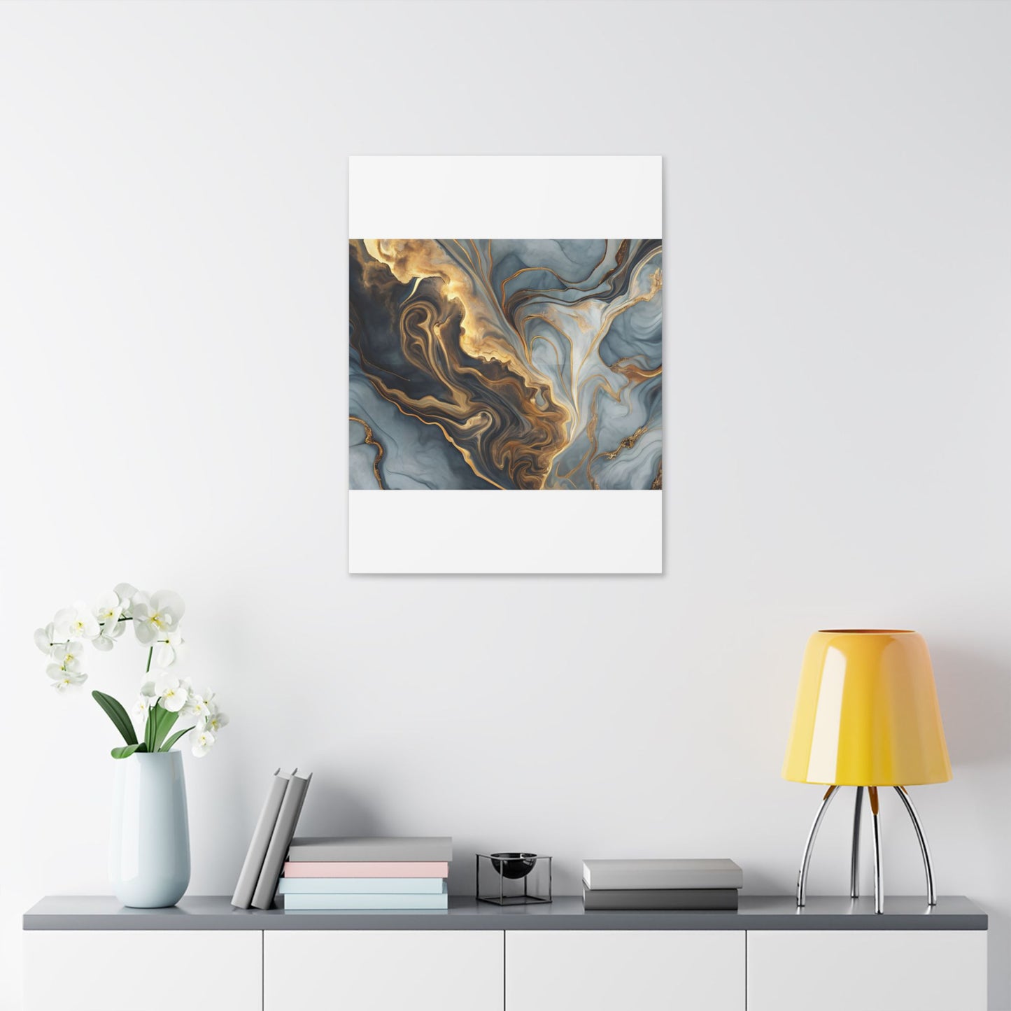 Elegant Marble Artwork, Stretched Canvas Wall Art, Modern Home Decor, Abstract Design, Art for Living Room, Gift for Art Lovers