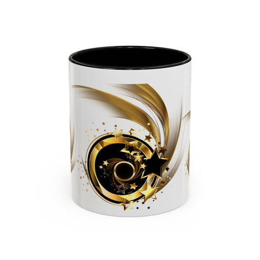 Elegant Gold Swirl Accent Coffee Mug - Perfect for Gifts, Home Decor, Office Use, Celebration, or Daily Rituals