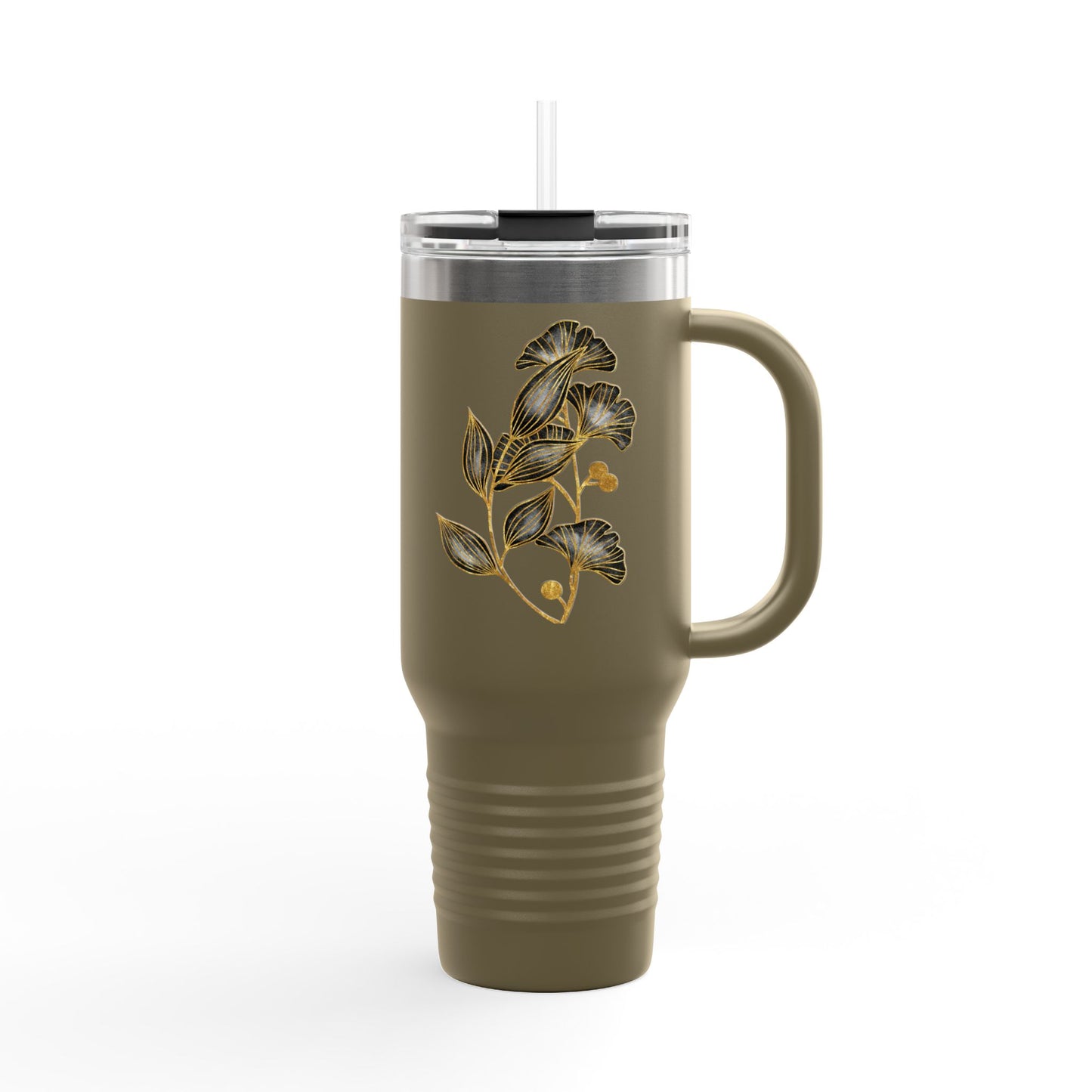 Stylish Insulated Travel Mug, 40oz - Perfect for Commutes, Road Trips, and Everyday Hydration, Gift for Coffee Lovers, Floral Design